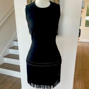 Elizabeth and James Black Cocktail dress w/fringe